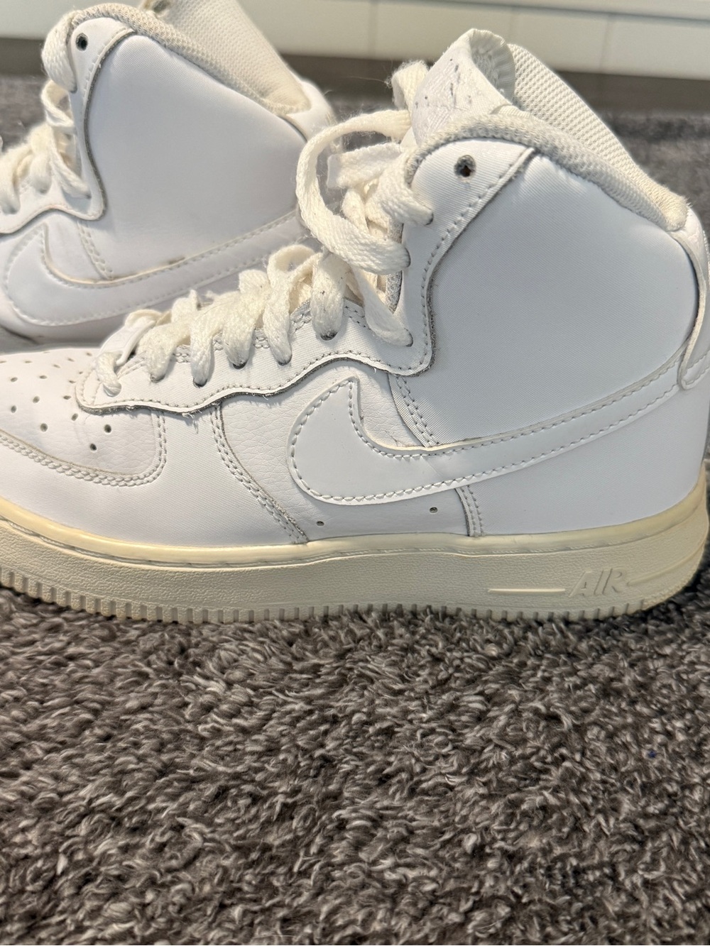 Nike Kids All-White High-Top Sneakers